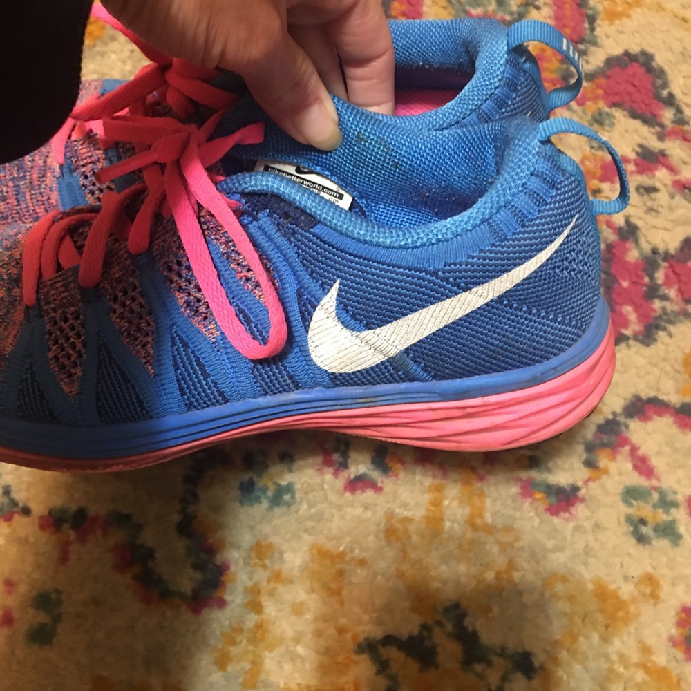 Nike Blue and Pink Women's Running Sneakers